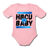 HBCU Baby Blue Organic Short Sleeve Baby Bodysuit - light pink