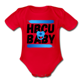 HBCU Baby Blue Organic Short Sleeve Baby Bodysuit - red