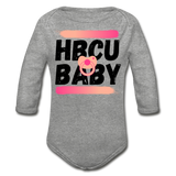 Rep U HBCU Baby Pink Long Sleeve Onesie - heather gray
