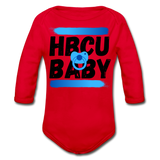 Rep U HBCU Baby Blue Long Sleeve Onesie - red
