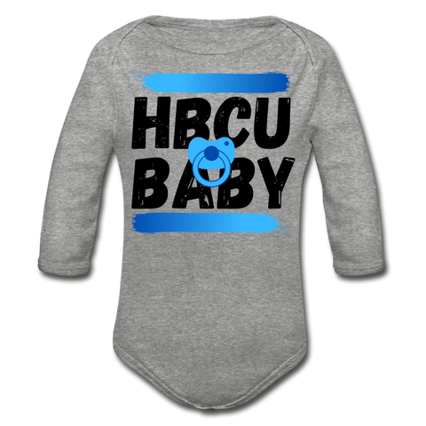 Rep U HBCU Baby Blue Long Sleeve Onesie - heather gray