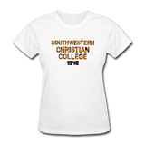 Southwestern Christian College Rep U Heritage Women's T-Shirt - white