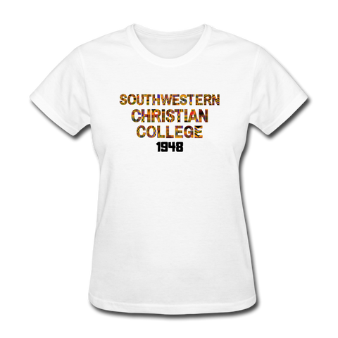 Southwestern Christian College Rep U Heritage Women's T-Shirt - white