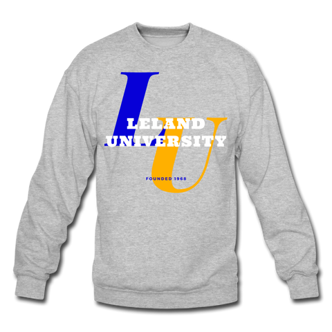 Leland University Classic HBCU Rep U Crewneck Sweatshirt - heather gray