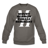 Mount Hermon Female Seminary Classic HBCU Rep U Crewneck Sweatshirt - asphalt gray
