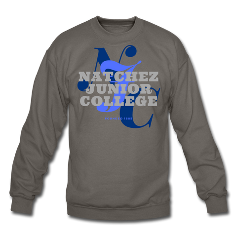 Natchez Junior College Classic HBCU Rep U Crewneck Sweatshirt - asphalt gray