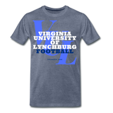 Virginia University of Lynchburg Football (VUL) Classic HBCU Rep U T-Shirt - heather blue