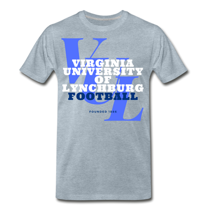 Virginia University of Lynchburg Football (VUL) Classic HBCU Rep U T-Shirt - heather ice blue