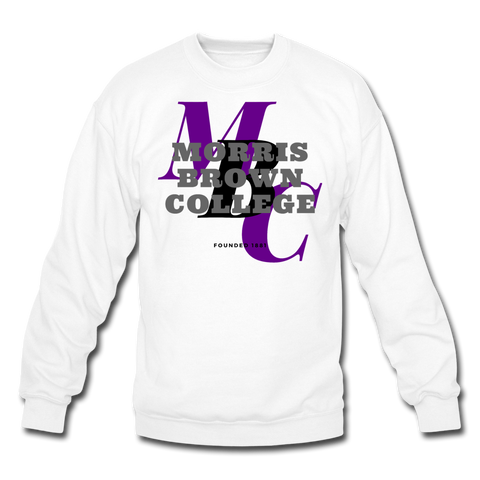 Morris Brown College Classic HBCU Rep U Crewneck Sweatshirt - white