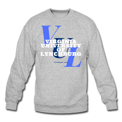 Virginia University of Lynchburg (VUL) Classic HBCU Rep U Crewneck Sweatshirt - heather gray