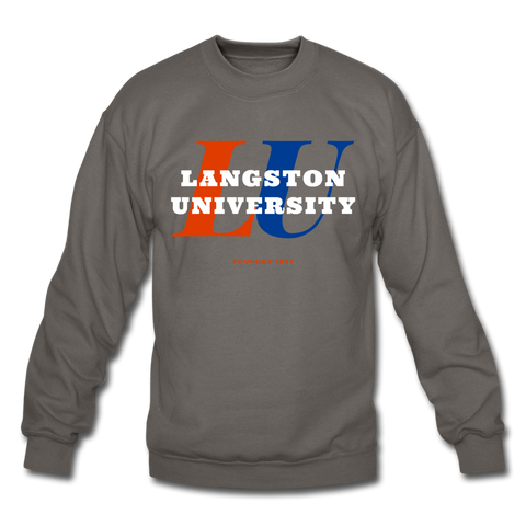 Langston University Classic HBCU Rep U Crewneck Sweatshirt - asphalt gray
