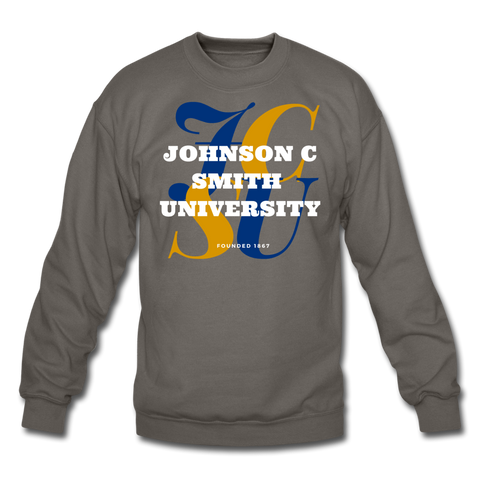Johnson C. Smith University Classic HBCU Rep U Crewneck Sweatshirt - asphalt gray