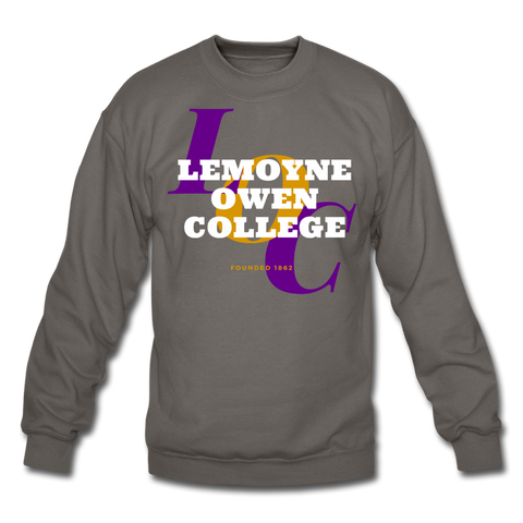 LeMoyne Owen College Classic HBCU Rep U Crewneck Sweatshirt - asphalt gray
