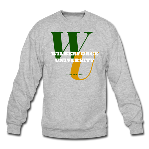Wilberforce University Classic HBCU Rep U Crewneck Sweatshirt - heather gray