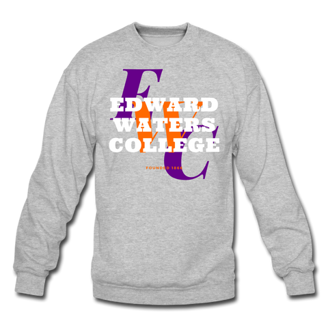 Edward Waters College (EWC) Classic HBCU Rep U Crewneck Sweatshirt - heather gray