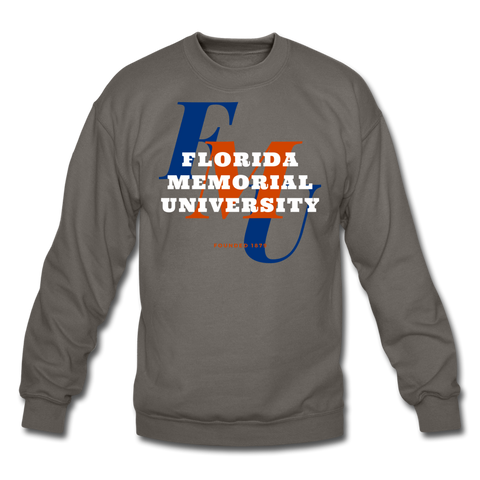 Florida Memorial University Classic HBCU Rep U Crewneck Sweatshirt - asphalt gray