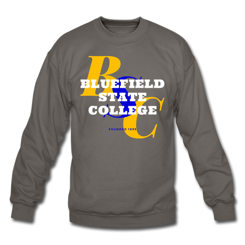 Bluefield State College Classic HBCU Rep U Crewneck Sweatshirt - asphalt gray