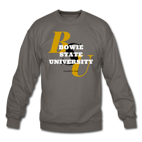 Bowie State University Classic HBCU Rep U Crewneck Sweatshirt - asphalt gray