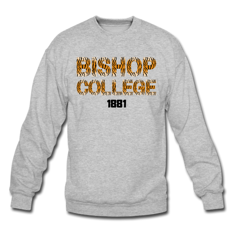 Bishop College Tiger Print Rep U Heritage Crewneck Sweatshirt - heather gray